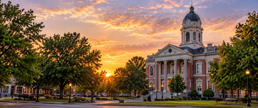 Illustrated view of Murfreesboro’s historic town square